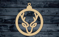 Christmas Ornament Deer Reindeer Wood Cutout Unpainted Blank Shape Sign 1/4 inch thick