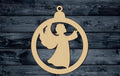 Christmas Ornament Globe Angel Jesus Wood Cutout Unpainted Blank Shape Sign 1/4 inch thick