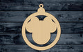 Christmas Ornament Globe Mouse Wood Cutout Unpainted Blank Shape Sign 1/4 inch thick