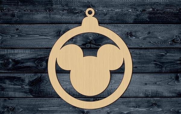 Christmas Ornament Globe Mouse Wood Cutout Unpainted Blank Shape Sign 1/4 inch thick