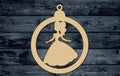Christmas Ornament Globe Princess Wood Cutout Unpainted Blank Shape Sign 1/4 inch thick