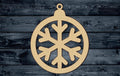 Christmas Ornament Globe Snowflake Wood Cutout Unpainted Blank Shape Sign 1/4 inch thick