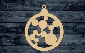 Christmas Ornament Globe Snowflake Wood Cutout Unpainted Blank Shape Sign 1/4 inch thick