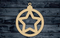 Christmas Ornament Globe Star Wood Cutout Unpainted Blank Shape Sign 1/4 inch thick