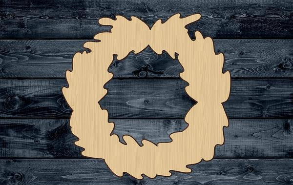 Christmas Wreath Wood Cutout Unpainted Blank Shape Sign 1/4 inch thick