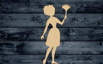 Cleaning Maid Supply Wood Cutout Shape Silhouette Blank Unpainted Sign 1/4 inch thick