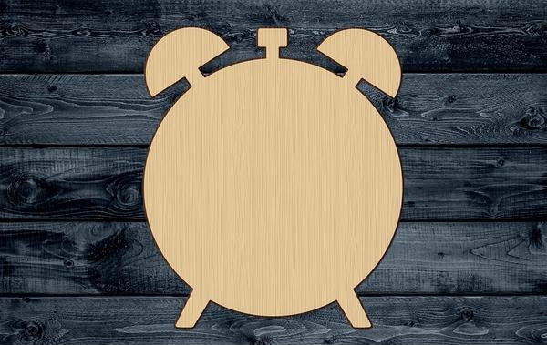 Clock Alarm Bell Ring Silhouette Blank Unpainted Wood Cutout Sign 1/4 inch thick