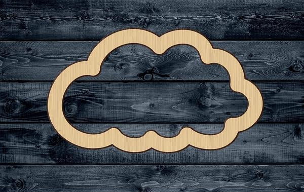 Cloud Rain Wood Cutout Shape Silhouette Blank Unpainted Sign 1/4 inch thick