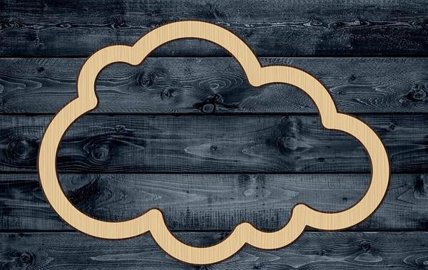 Cloud Shape Silhouette Blank Unpainted Wood Cutout Sign 1/4 inch thick