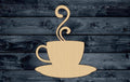 Coffee Tea Cup Shape Sign Silhouette Wood Cutout 1/4 inch thick