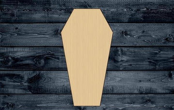 Coffin Halloween Wood Cutout Shape Silhouette Blank Unpainted Sign 1/4 inch thick