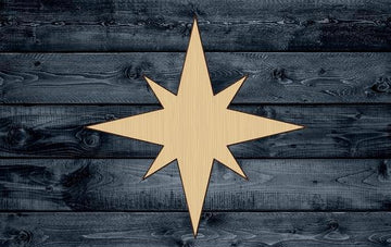 Compass Wind Rose Wood Cutout Shape Silhouette Blank Unpainted Sign 1/4 inch thick