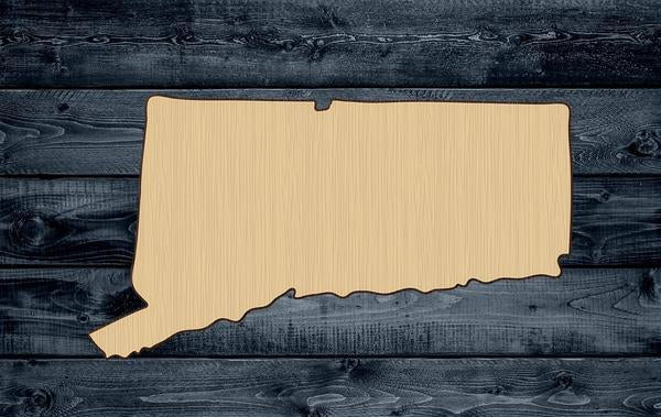 Connecticut State Wood Cutout Shape Silhouette Blank Unpainted Sign 1/4 inch thick