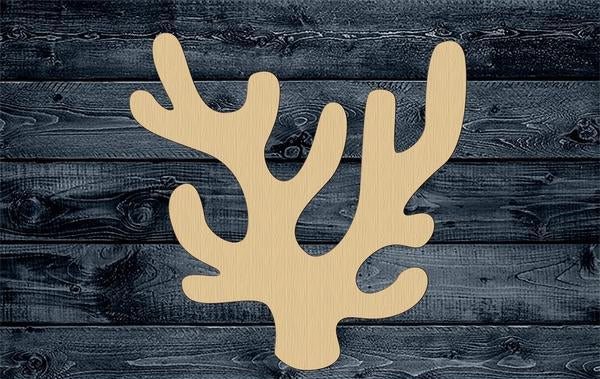 Coral Plant Wood Cutout Shape Silhouette Blank Unpainted Sign 1/4 inch thick