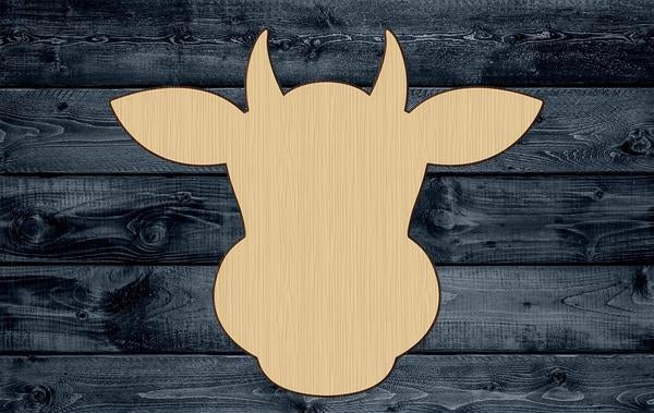 Cow Head Wood Cutout Farm Animal Shape Silhouette Blank Unpainted Sign 1/4 inch thick