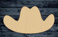 Cowboy Hat Shape Silhouette Blank Unpainted Wood Cutout Sign 1/4 inch thick