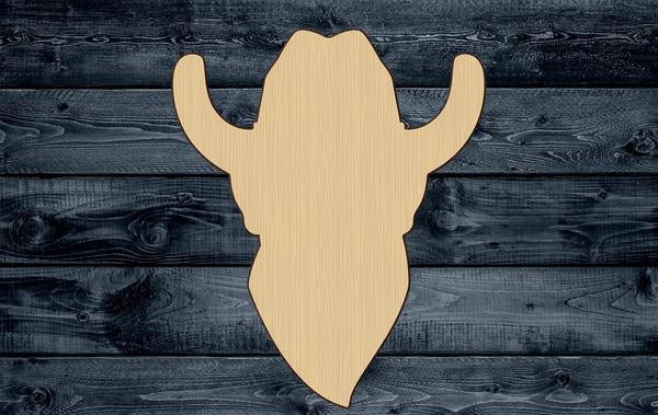 Cowboy Head Man Wood Cutout Silhouette Blank Unpainted Sign 1/4 inch thick