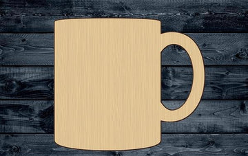 Cup Coffee Tea Mug Wood Cutout Shape Silhouette Blank Unpainted Sign 1/4 inch thick