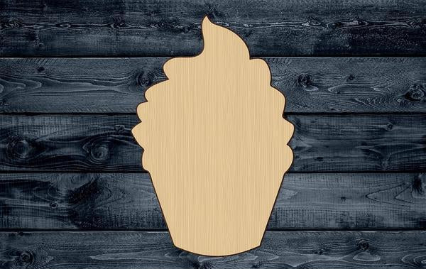 Cupcake Cake Desert Food Wood Cutout Shape Silhouette Blank Unpainted Sign 1/4 inch thick