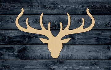 Deer Antler Trophy Wood Cutout Shape Silhouette Blank Unpainted Sign 1/4 inch thick