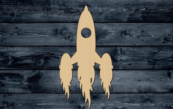 Rocket Spaceship Space Ship Wood Cutout Shape Silhouette Blank Unpainted Sign 1/4 inch thick