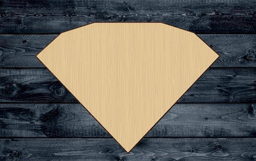 Diamond Jewel Wood Cutout Shape Silhouette Blank Unpainted Sign 1/4 inch thick