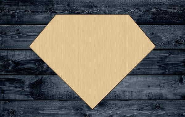 Diamond Jewel Wood Cutout Shape Silhouette Blank Unpainted Sign 1/4 inch thick