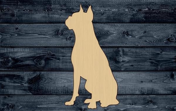 Dog Boxer Pet Wood Cutout Shape Silhouette Blank Unpainted Sign 1/4 inch thick