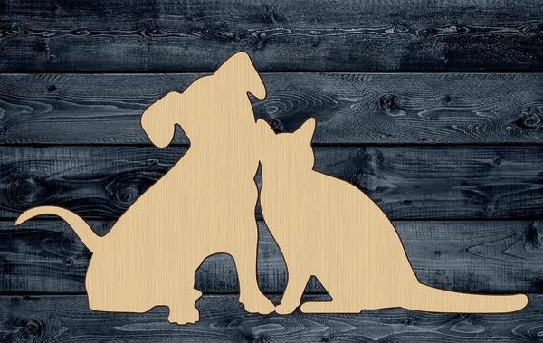 Dog Cat Pet Love Wood Cutout Shape Contour Unpainted Sign 1/4 inch thick