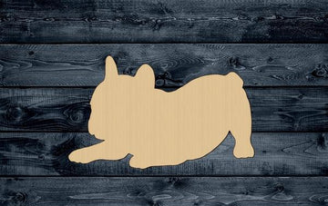 Dog French Bulldog Pup Wood Cutout Shape Silhouette Blank Unpainted Sign 1/4 inch thick