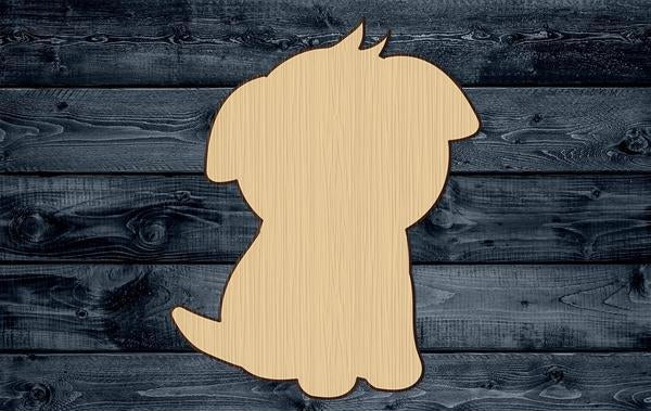 Dog Pup Puppy Shape Silhouette Blank Unpainted Wood Cutout Sign 1/4 inch thick