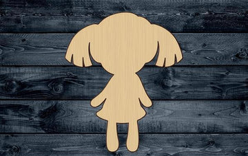 Doll Girl Toy Wood Cutout Shape Silhouette Blank Unpainted Sign 1/4 inch thick