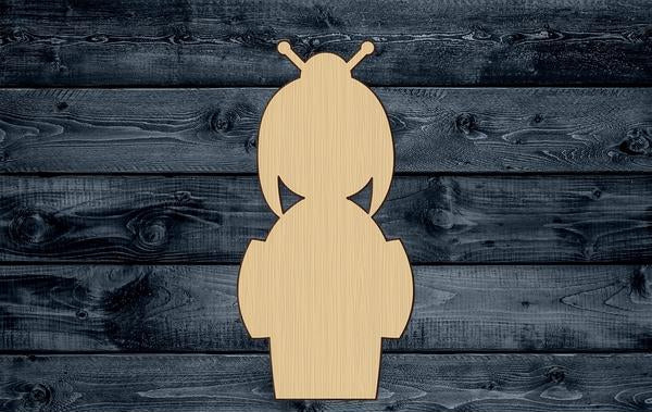 Doll Japanese Toy Geisha Wood Cutout Silhouette Blank Unpainted Sign 1/4 inch thick