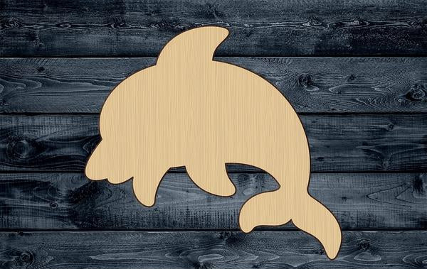 Dolphin Baby Fish Shape Silhouette Blank Unpainted Wood Cutout Sign 1/4 inch thick