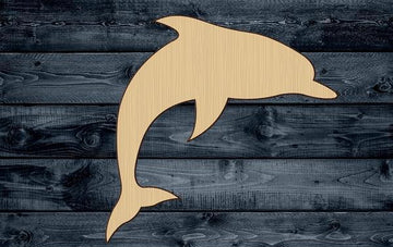 Dolphin Fish Shape Silhouette Blank Unpainted Wood Cutout Sign 1/4 inch thick