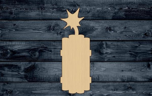 Dynamite Bomb Weapon Wood Cutout Shape Silhouette Blank Unpainted Sign 1/4 inch thick