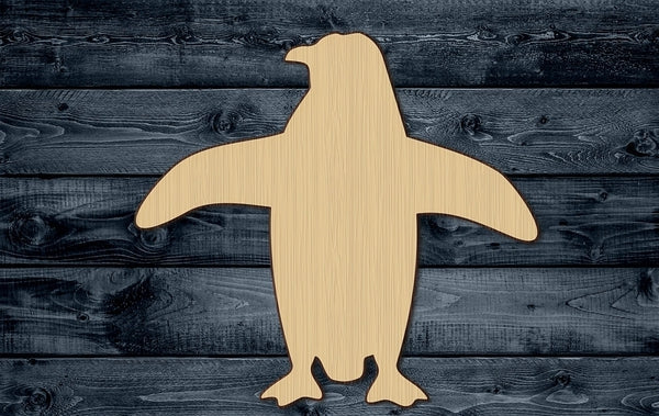 Penguin Bird Pole North Arctic Freeze Cold Animal Wood Cutout Shape Silhouette Blank Unpainted Sign 1/4 inch thick