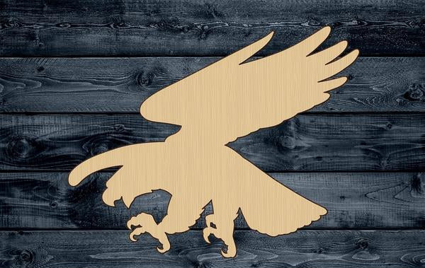 Eagle Attack Bird Wood Cutout Shape Silhouette Blank Unpainted Sign 1/4 inch thick