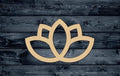 Lotus Flower Plant Outline Stylized Wood Cutout Shape Silhouette Blank Unpainted Sign 1/4 inch thick