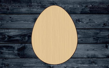 Egg Shape Silhouette Blank Unpainted Wood Cutout Sign 1/4 inch thick