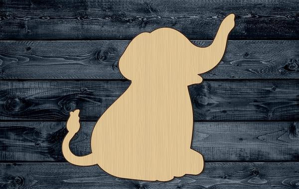 Elephant Baby Animal Wood Cutout Shape Silhouette Blank Unpainted Sign 1/4 inch thick