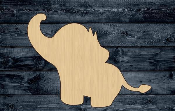 Elephant Baby Jungle Shape Silhouette Blank Unpainted Wood Cutout Sign 1/4 inch thick
