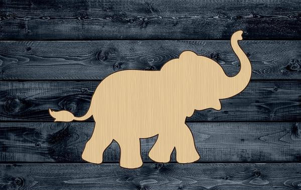 Elephant Baby Jungle Shape Silhouette Blank Unpainted Wood Cutout Sign 1/4 inch thick