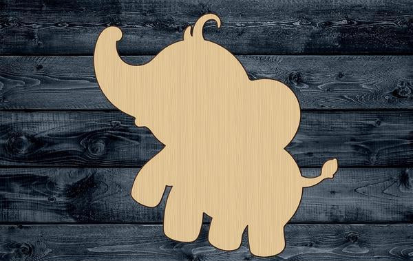 Elephant Baby Wood Cutout Shape Silhouette Blank Unpainted Sign 1/4 inch thick