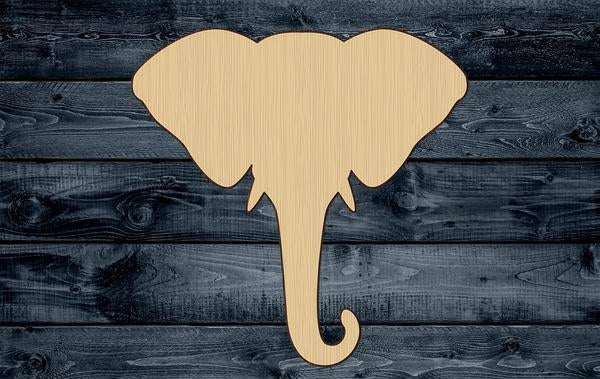 Elephant Head Wood Cutout Shape Silhouette Blank Unpainted Sign 1/4 inch thick