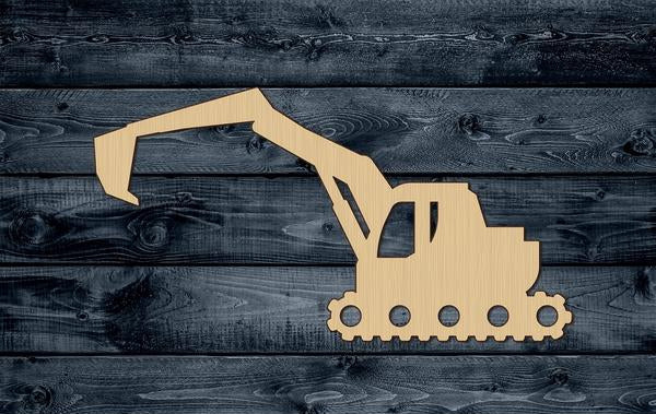 Excavator Truck Car Wood Cutout Shape Silhouette Blank Unpainted Sign 1/4 inch thick