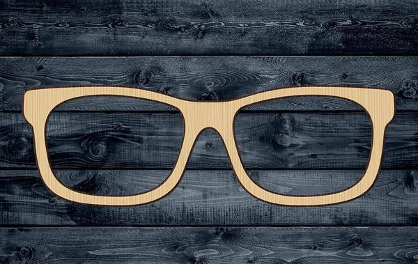 Eyeglasses Shape Silhouette Blank Unpainted Wood Cutout Sign 1/4 inch thick