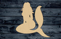 Mermaid Woman Girl Siren Ocean Sea Beach Tail Fish Wood Cutout Silhouette Blank Unpainted Sign 1/4 inch thick