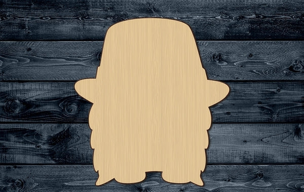 Gnome Patriotic Troll Elf Beard Hat Wood Cutout Silhouette Blank Unpainted Sign 1/4 inch thick