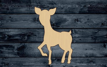Fawn Baby Deer Wood Cutout Shape Silhouette Blank Unpainted  Sign 1/4 inch thick